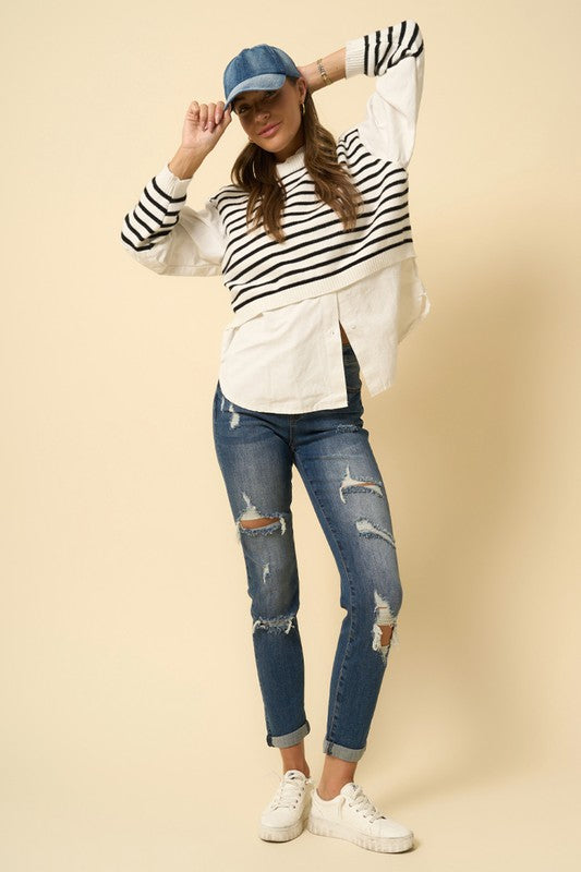 Destroyed Boyfriend Jeans - Tigbul's Variety Fashion Shop