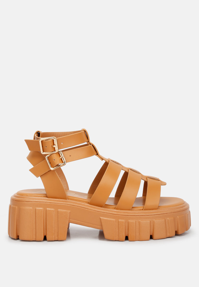 Dewey Recycled Faux Leather Gladiators - Tigbul's Variety Fashion Shop