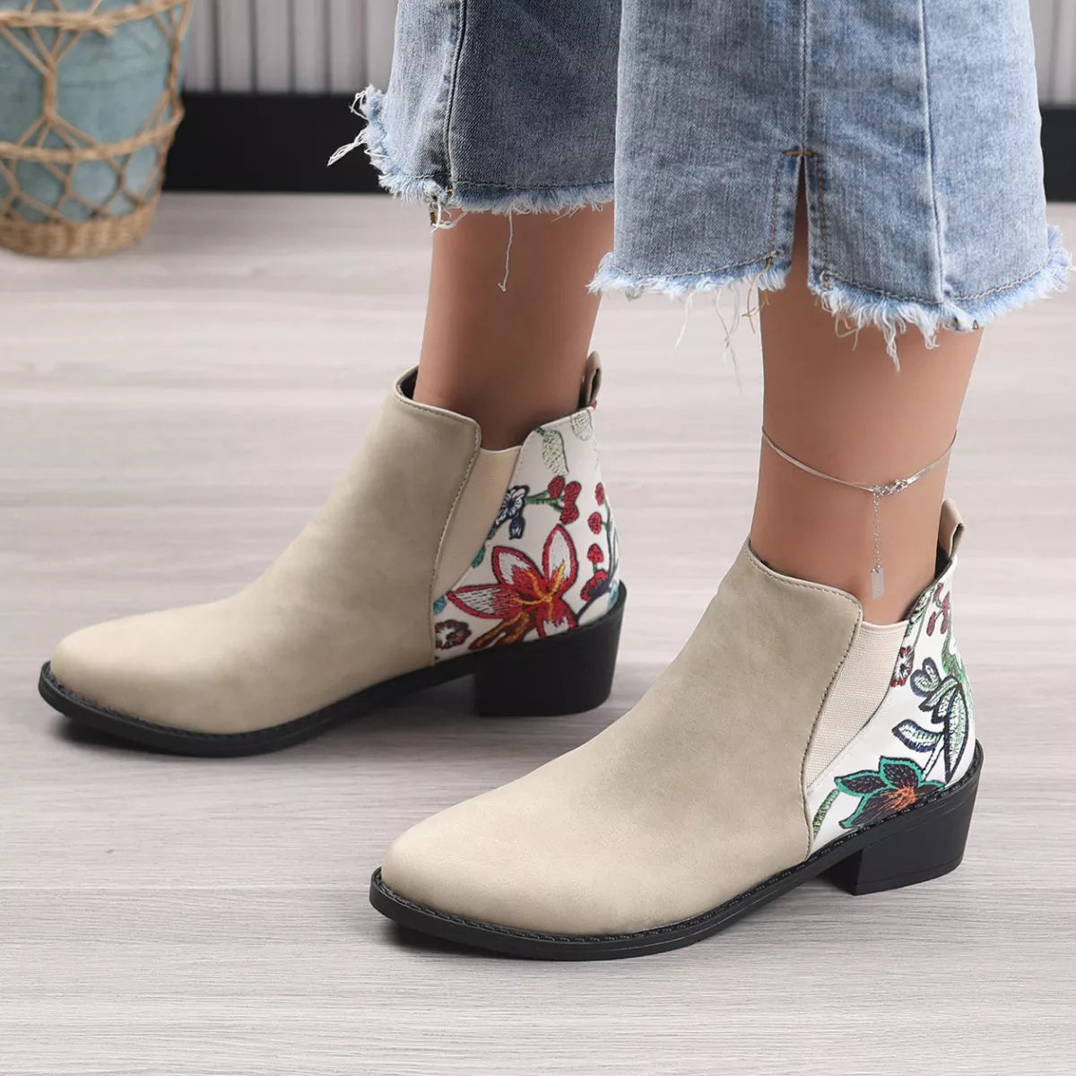 Point Toe Block Heels Ankle Boots - Tigbul's Variety Fashion Shop