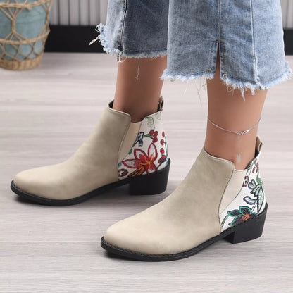 Point Toe Block Heels Ankle Boots - Tigbul's Variety Fashion Shop