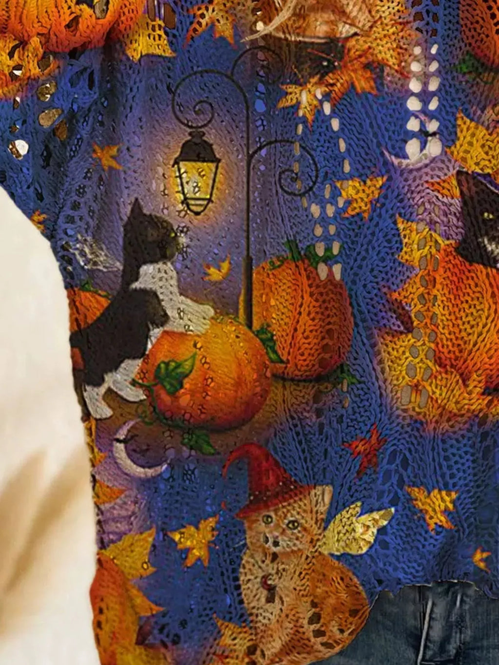 Halloween Pumpkin Loose Knit Cover Up Small up to Plus Size | Tigbuls