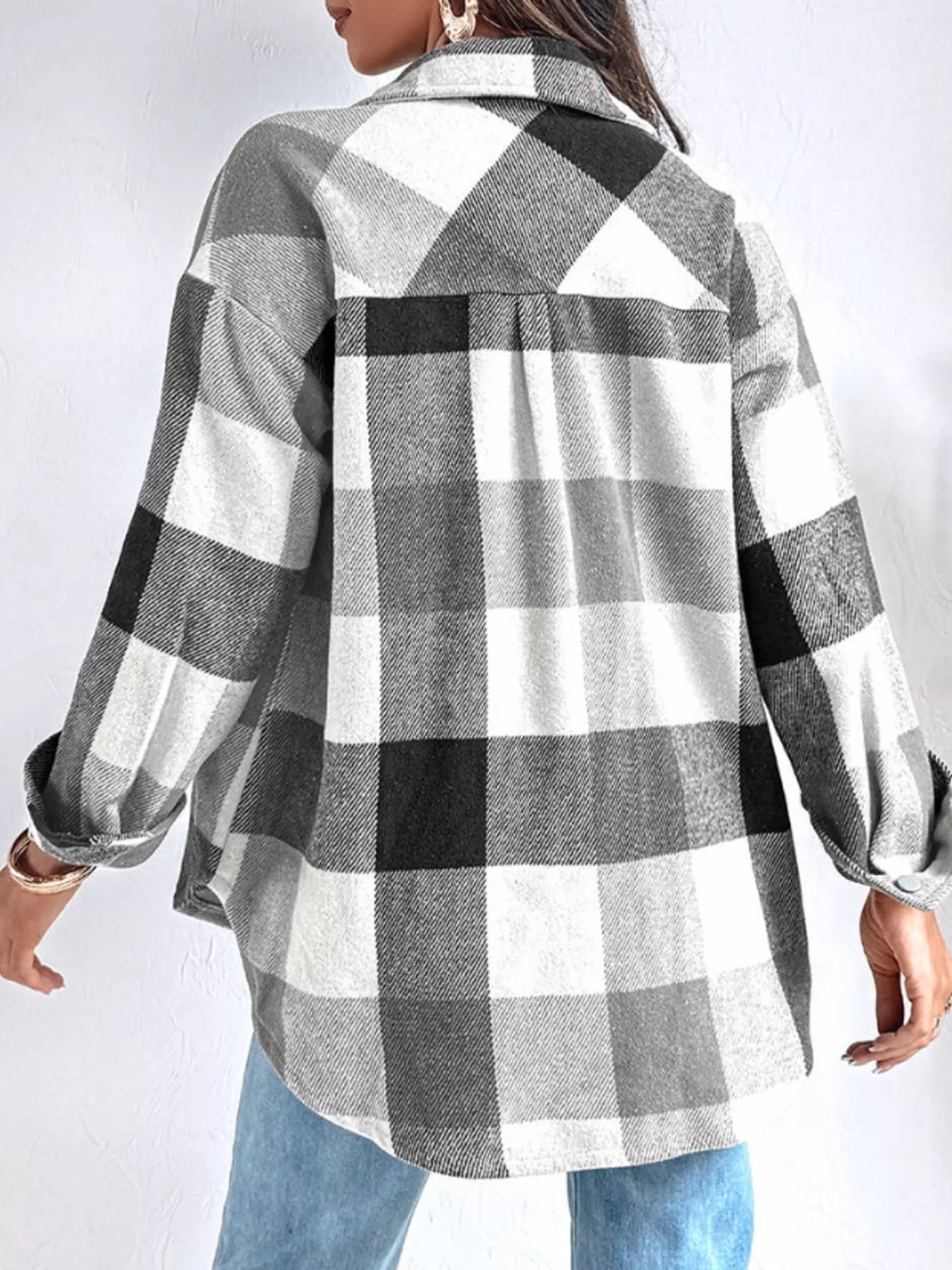 Plaid Button-Up Long Sleeve Shirt - Tigbul's Variety Fashion Shop