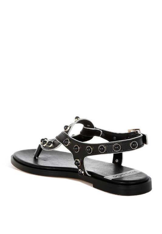 Avens Pearl Rivet Studded Flats - Tigbul's Variety Fashion Shop