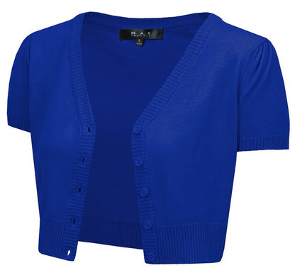 Cropped Bolero Button Down plus Cardigan Sweater - Tigbul's Variety Fashion Shop