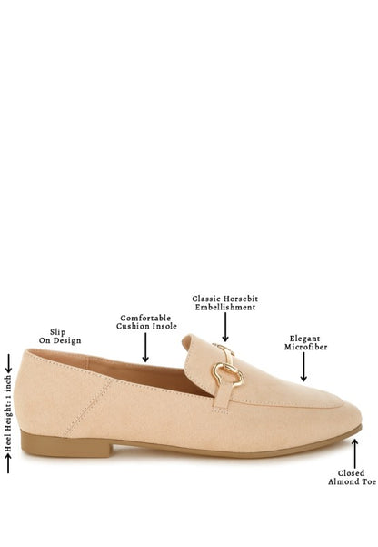Noltas Horsebit Embellished Flat Loafers - Tigbul's Variety Fashion Shop