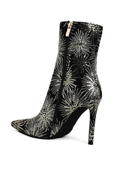 Oleander Sequin Embellished Stiletto Boots - Tigbul's Variety Fashion Shop