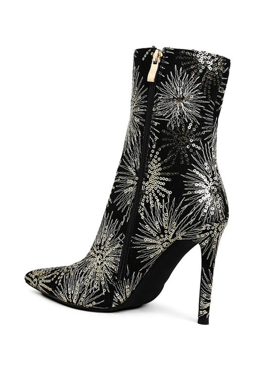 Oleander Sequin Embellished Stiletto Boots - Tigbul's Variety Fashion Shop