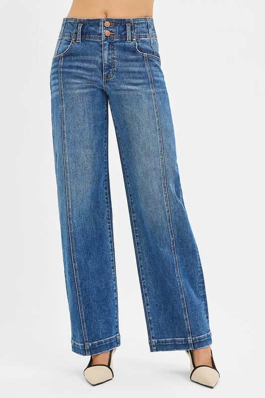RISEN Mid Rise Fit Wide Baggy Jeans - Tigbul's Variety Fashion Shop