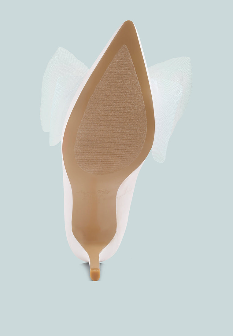 Odette Diamante Embellished Bow Stiletto Pumps - Tigbul's Variety Fashion Shop