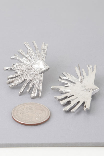 Diamond Rhinestone Flare Earrings - Tigbul's Variety Fashion Shop