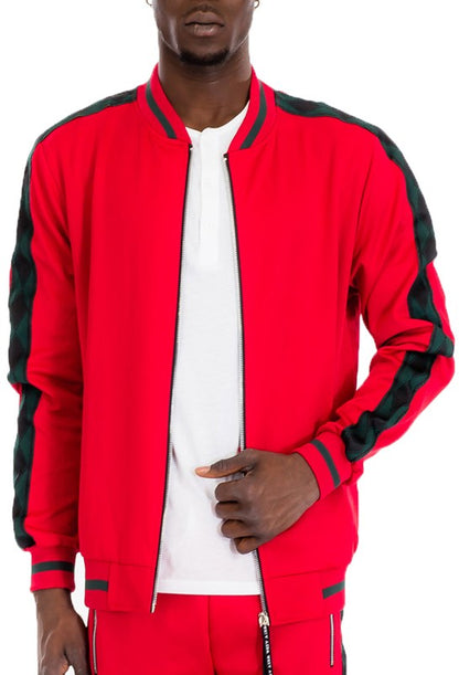 DIAMOND TAPE TRACK JACKET - Tigbul's Variety Fashion Shop