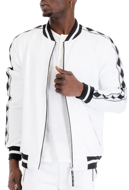 DIAMOND TAPE TRACK JACKET - Tigbul's Variety Fashion Shop