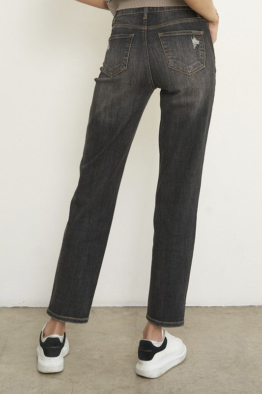 Distressed Girlfriend Jeans - Tigbul's Variety Fashion Shop