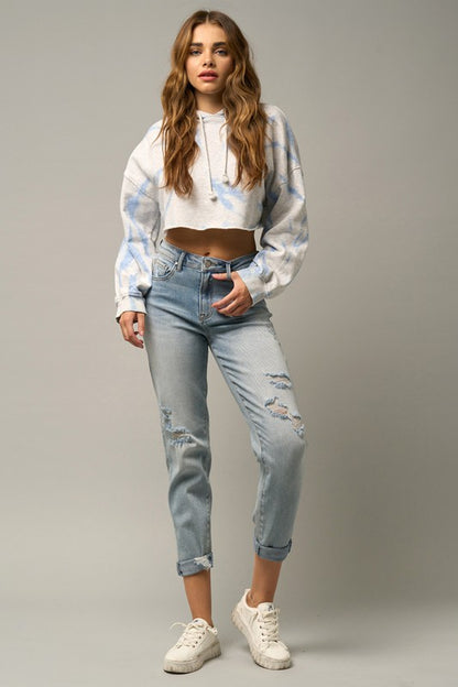 Distressed Girlfriend Jeans - Tigbul's Variety Fashion Shop