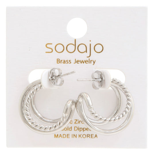 Double Hoop Rope Gold Dipped Earring - Tigbul's Variety Fashion Shop