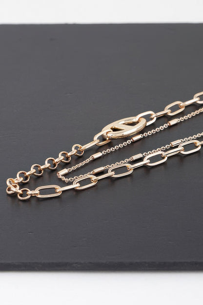 Double Link Chain Choker Necklace - Tigbul's Variety Fashion Shop