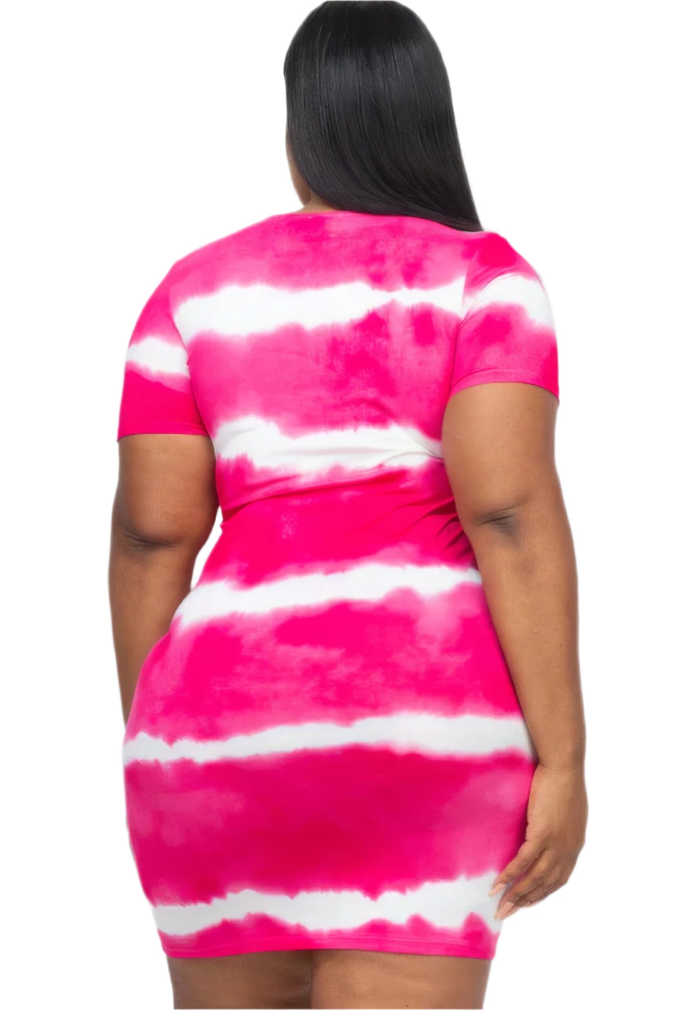 Plus Size Tie-dye Print Bodycon Dress - Tigbul's Variety Fashion Shop