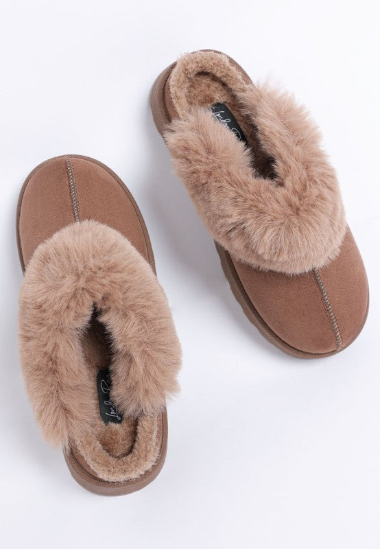 Portho Faux Fur Slip Ons - Tigbul's Variety Fashion Shop