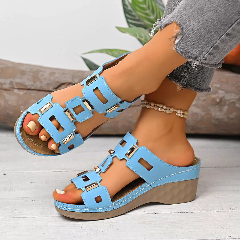 Women's Open Toe Wedge Sandals - Tigbul's Variety Fashion Shop
