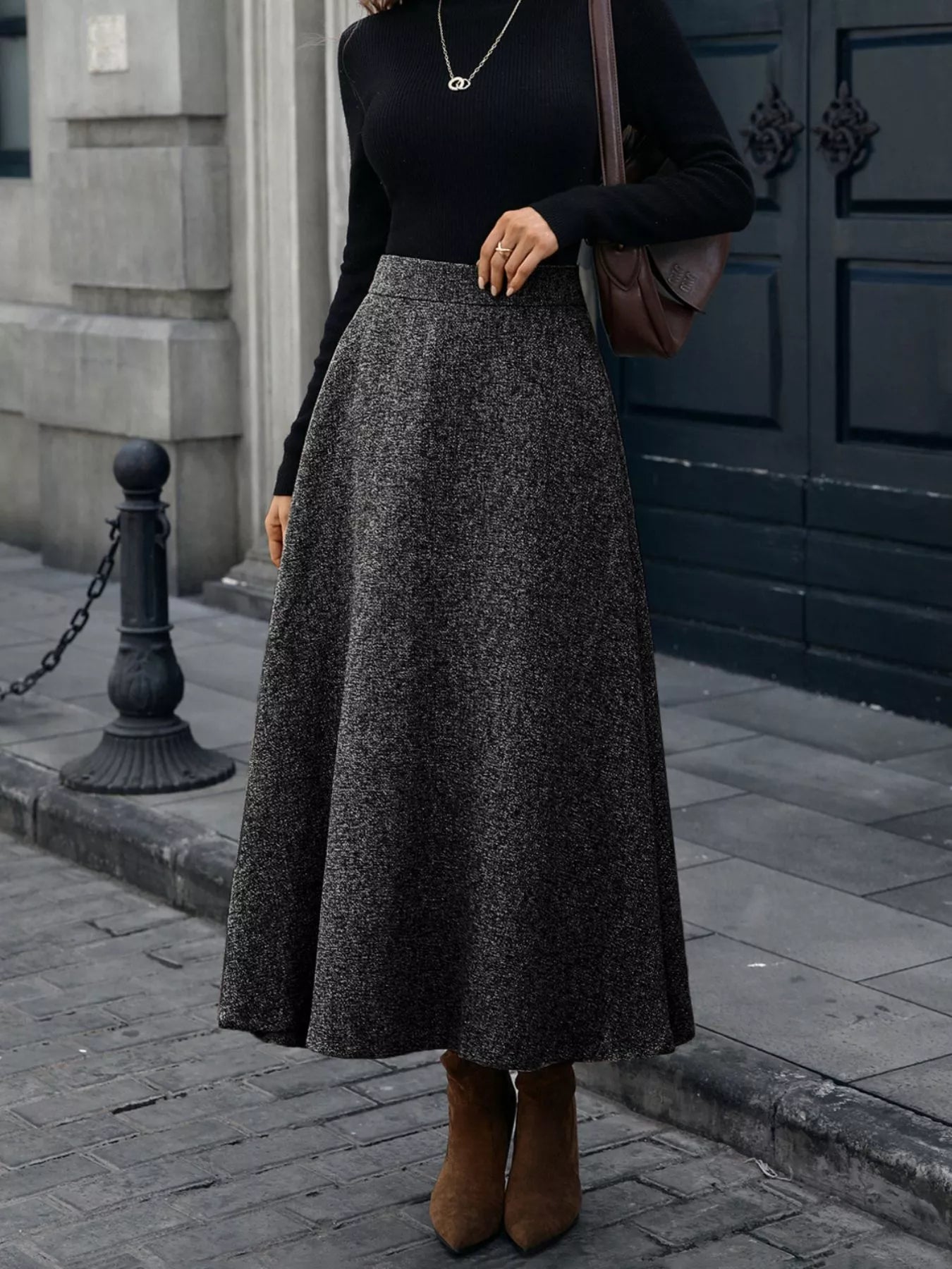 A-Line Midi Skirt - Tigbul's Variety Fashion Shop