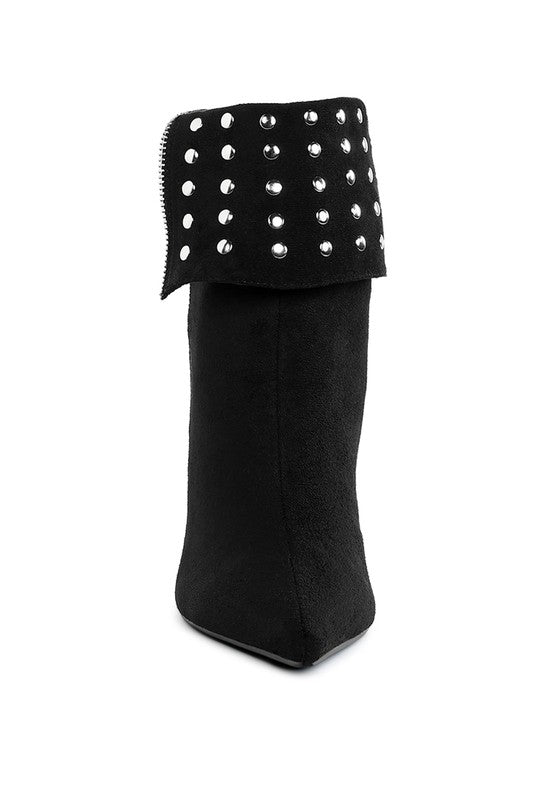 Piccini Stud Embellished Foldover Boots - Tigbul's Variety Fashion Shop