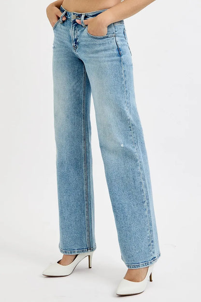 RISEN Full Size Low Rise Ankle Boyfriend Distressed Jeans Plus Size - Tigbul's Variety Fashion Shop
