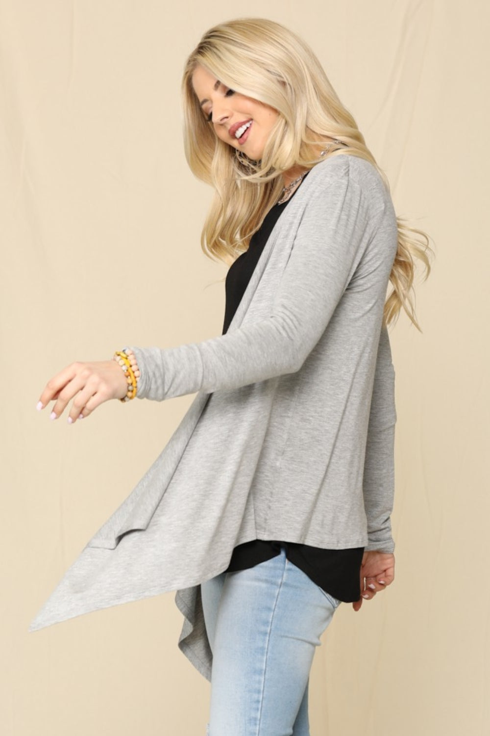 Celeste Full Size Open Front Knit Cardigan - Tigbul's Variety Fashion Shop