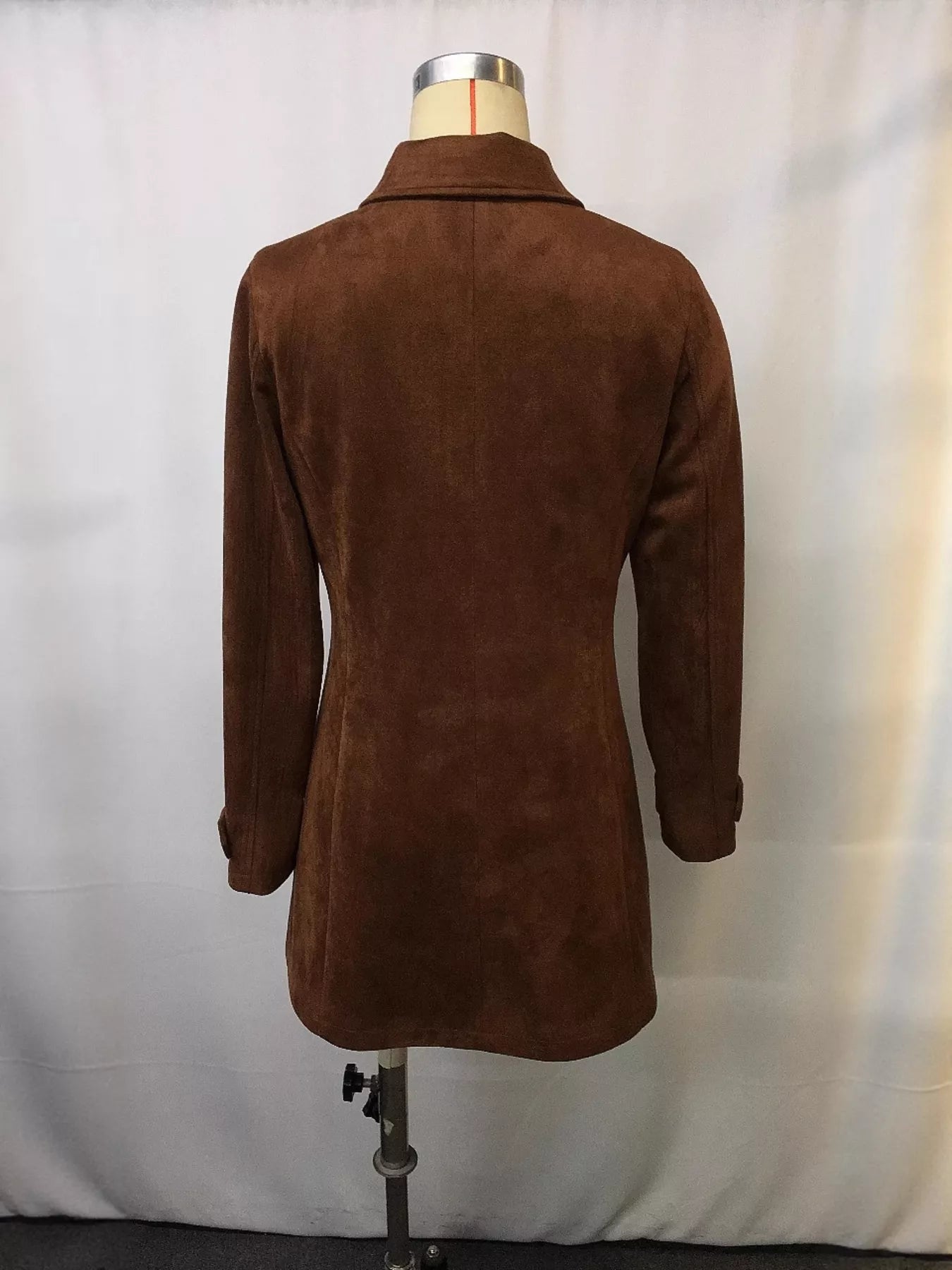 Full Size Suede Button-Down Jacket Plus Size - Tigbul's Variety Fashion Shop