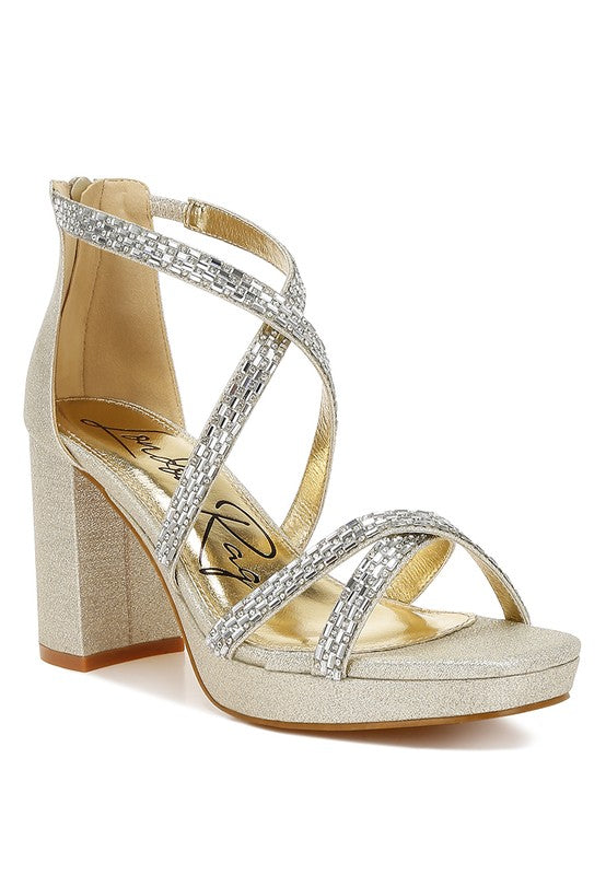 Infatuated Rhinestones Embellished Strappy Sandals - Tigbul's Variety Fashion Shop