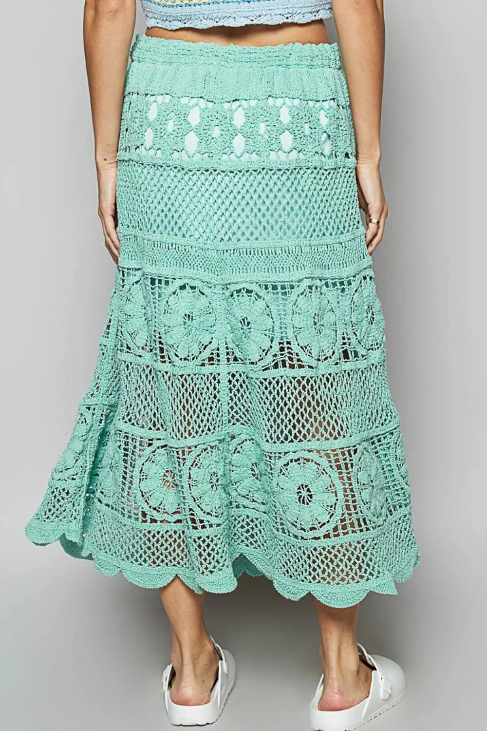 POL Lace Tiered Midi Skirt - Tigbul's Variety Fashion Shop