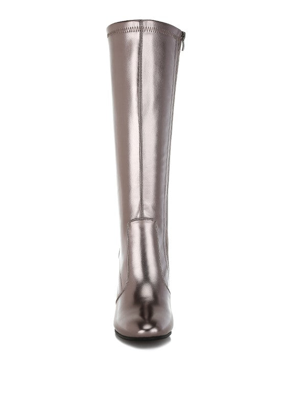 Halara Metallic Pleather Long Boots - Tigbul's Variety Fashion Shop