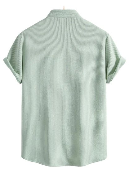 Men's Ribbed Short Sleeve Shirt and Shorts Set - Tigbul's Variety Fashion Shop