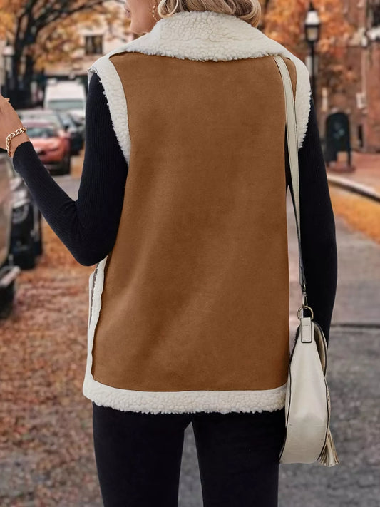 Open Front Vest Coat with Pockets - Tigbul's Variety Fashion Shop