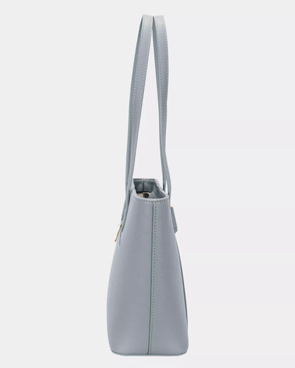 David Jones Leather Tote Bag with Gold Hardware - Tigbul's Variety Fashion Shop