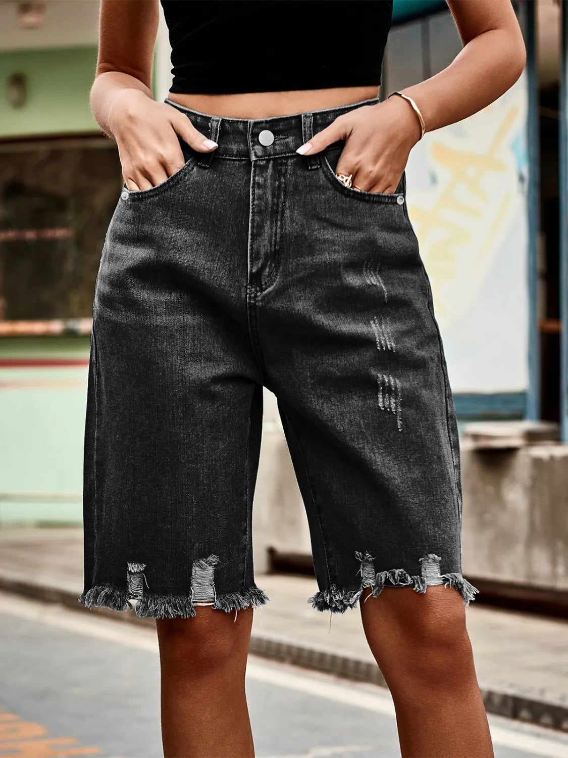 Raw Hem Denim Shorts - Tigbul's Variety Fashion Shop