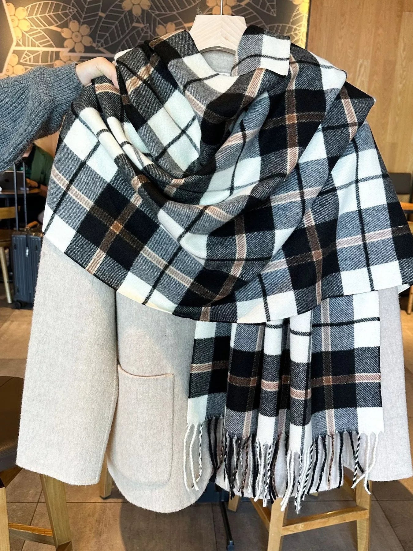 Classic Plaid Fringe Scarf - Tigbul's Variety Fashion Shop