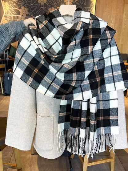 Classic Plaid Fringe Scarf - Tigbul's Variety Fashion Shop