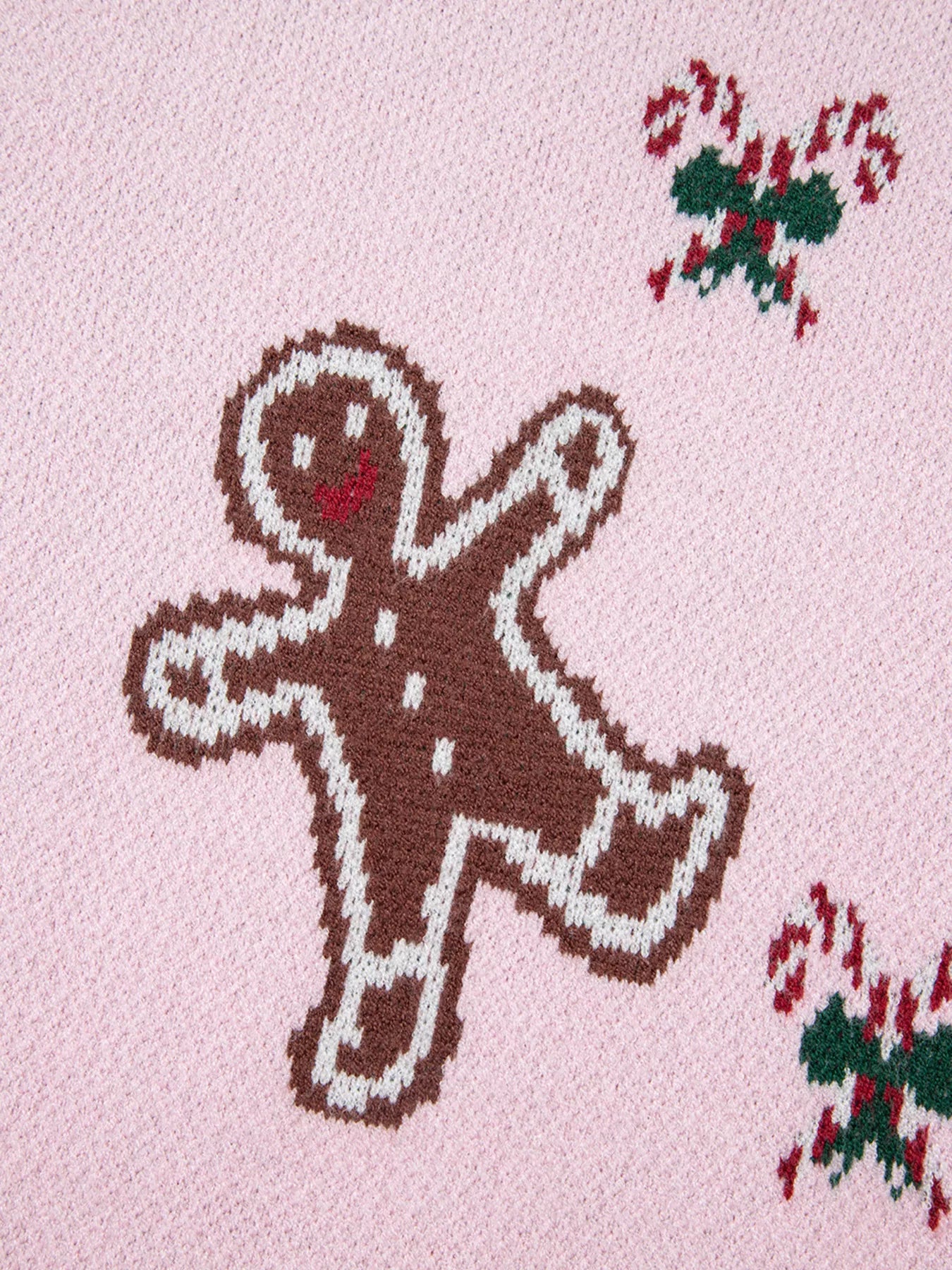 Christmas Ginger Bread Man Round Neck Casual Sweater - Tigbul's Variety Fashion Shop