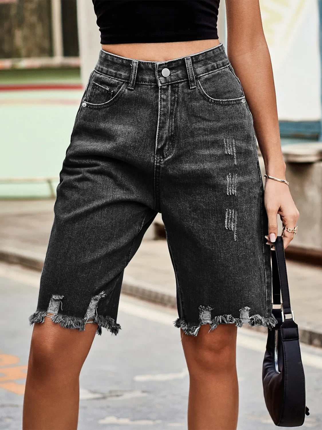 Raw Hem Denim Shorts - Tigbul's Variety Fashion Shop