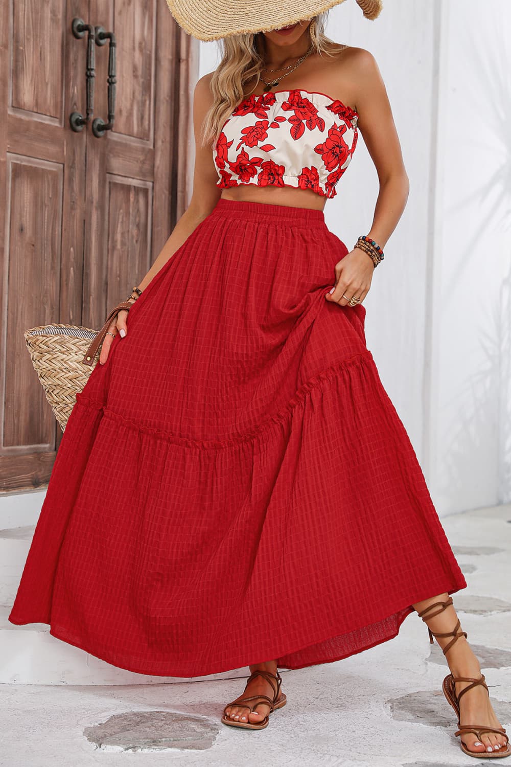 Honey Floral Tube Top and Maxi Skirt Set - Tigbul's Variety Fashion Shop