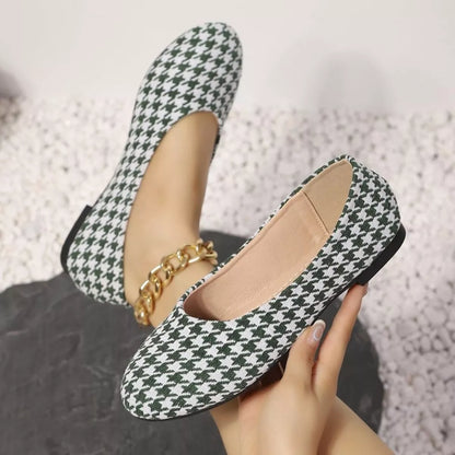 Houndstooth Pattern Slip-Ons - Tigbul's Variety Fashion Shop
