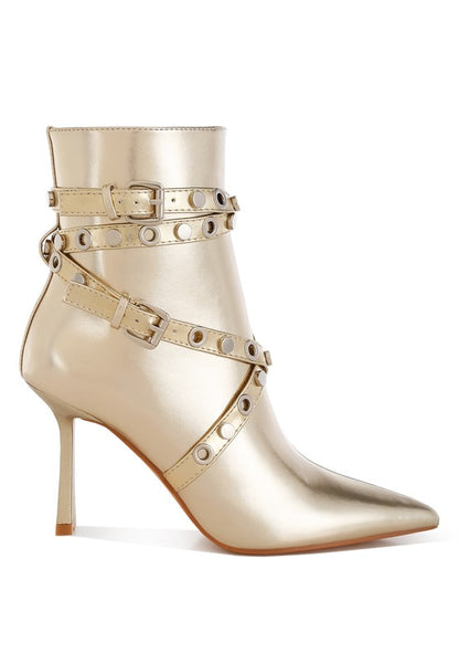 Jaunts Eyelets & Studs Harness Ankle Boots - Tigbul's Variety Fashion Shop