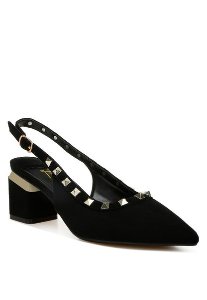 Ameya Stud Emebllished Microfiber Sandals - Tigbul's Variety Fashion Shop