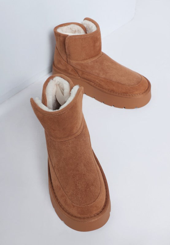 Holias Chunky Heeled Snow Boots - Tigbul's Variety Fashion Shop