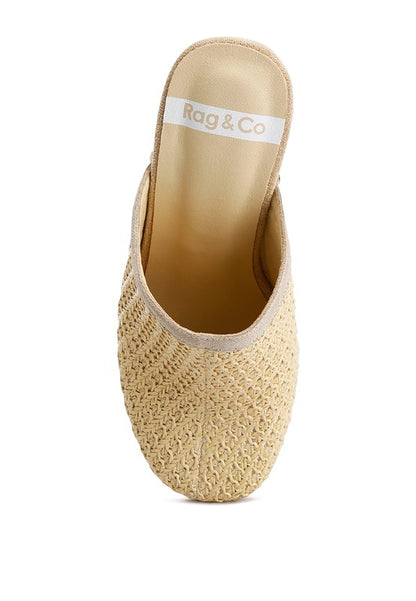 Jeydena Raffia Platform Clogs - Tigbuls Variety Fashion