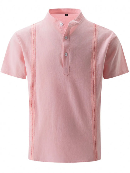 Men's Full Size Button Detail Short Sleeve Shirt Plus Size - Tigbul's Variety Fashion Shop
