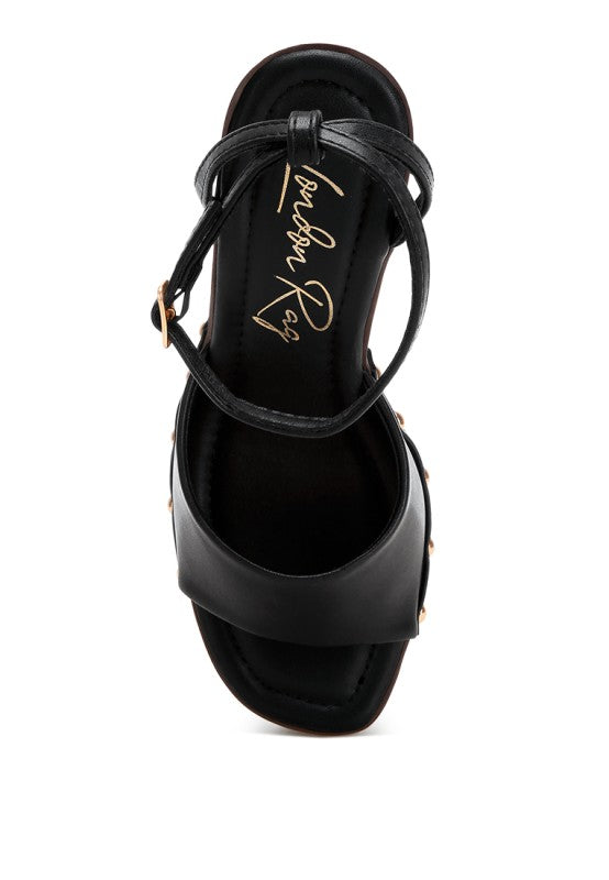 Ankle Strap Studded Wedge Sandals | Tigbuls Variety Fashion Shop