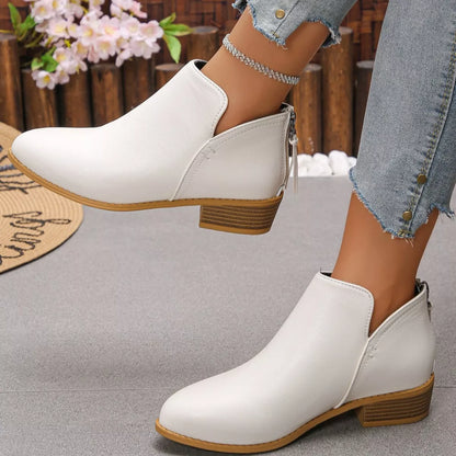 Women's Point Toe Block Heels Boots - Tigbul's Variety Fashion Shop