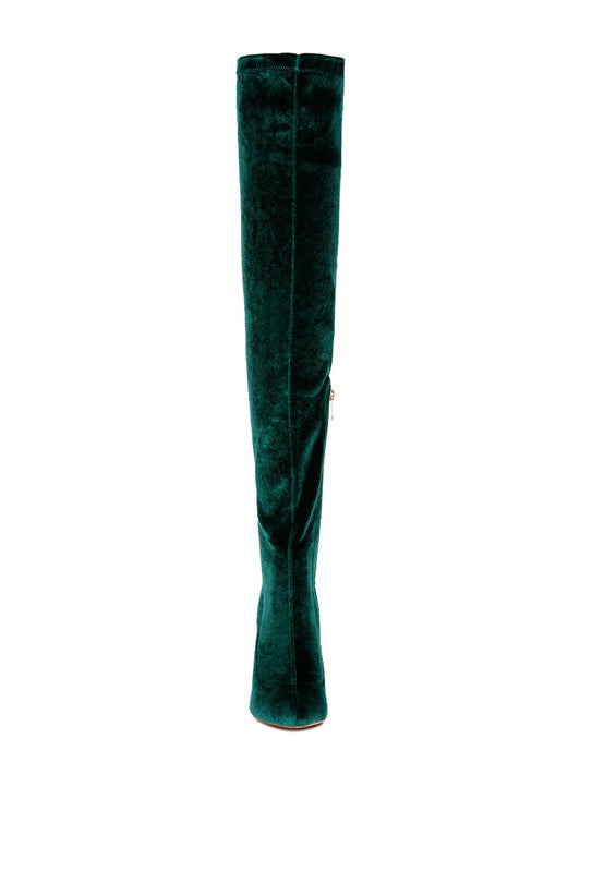 Stiletto Velvet Over The Knee Boots - Tigbuls Variety Fashion