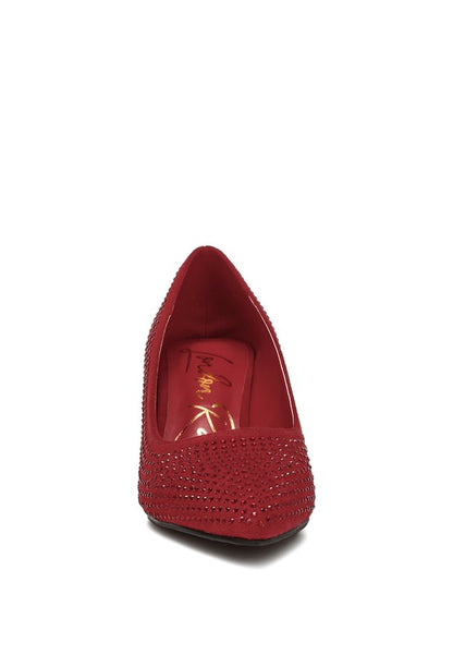 Caspia Rhinestones Embellished Pumps - Tigbul's Variety Fashion Shop
